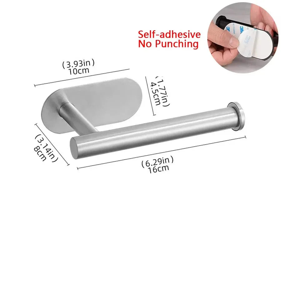 Black Gold Toilet Paper Holder Bathroom Wall Mount Multifunction WC Paper Phone Holder Shelf Towel Roll Shelf Accessories