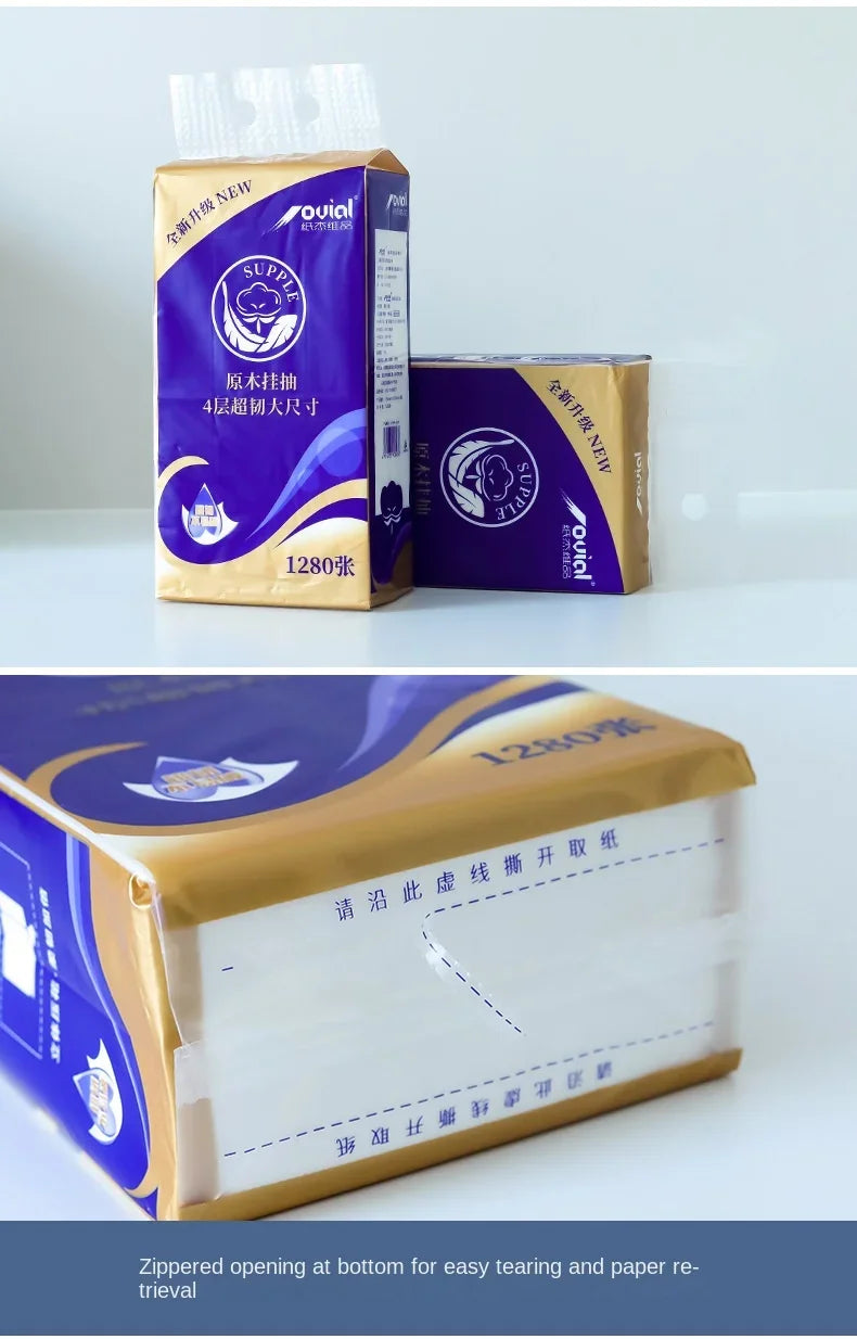 Bulk Pack Toilet Paper for Home Use Soft Embossed Tissues Bottom Extraction Hand Towels Bathroom Paper Essentials