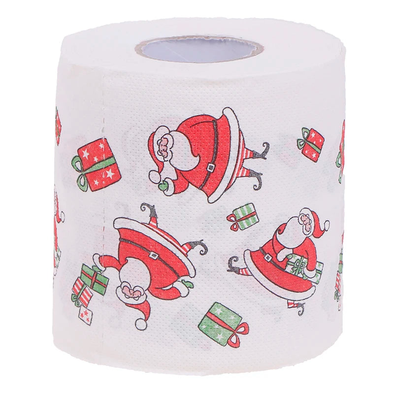 30m/roll Christmas Table Napkin Home Santa Claus Bath Toilet Roll Paper Xmas Decor Tissue Christmas Decorations New Year Gifts