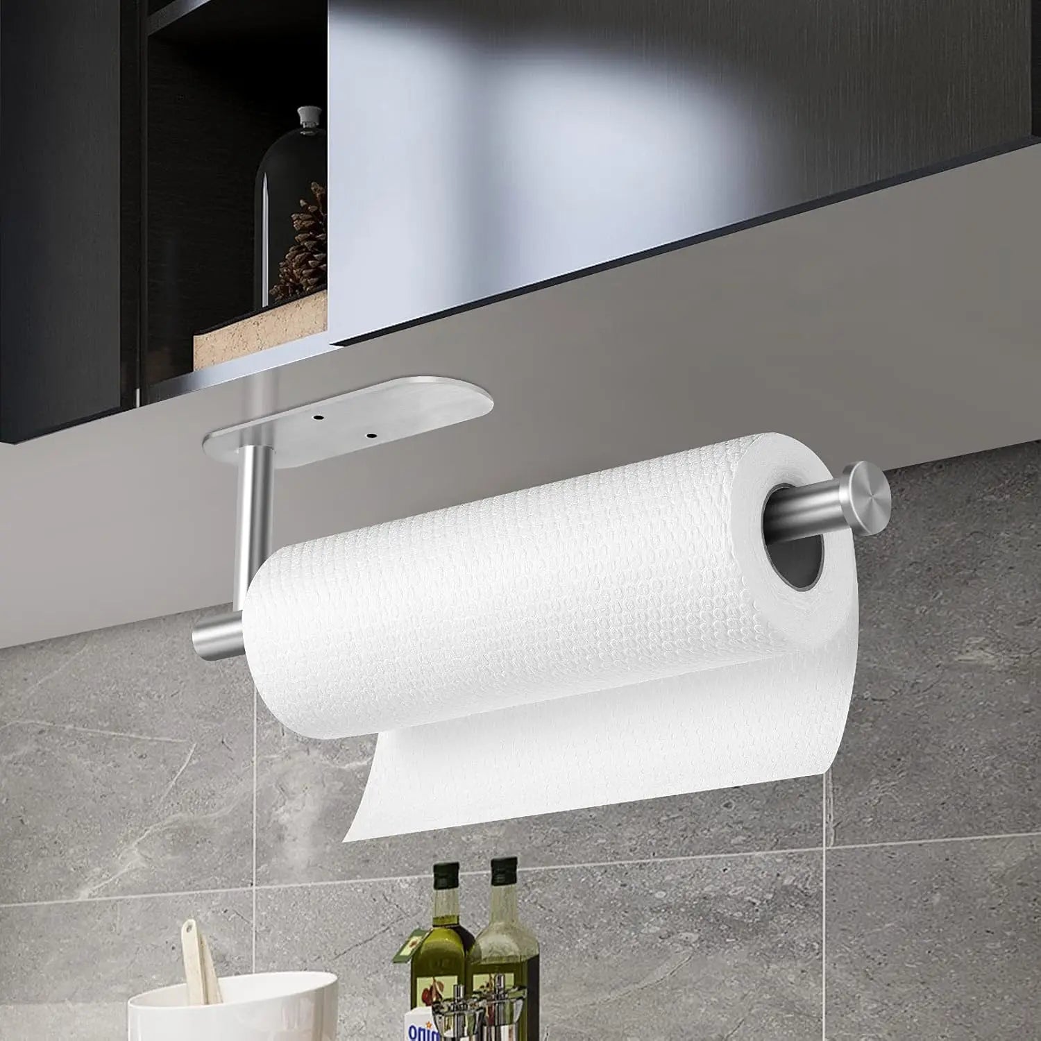 1PCS Kitchen Paper Towel Holder Toilet Paper Holder Adhesive Tissue Rack Napkin Dispenser Cabinet Storage Bathroom Accessories