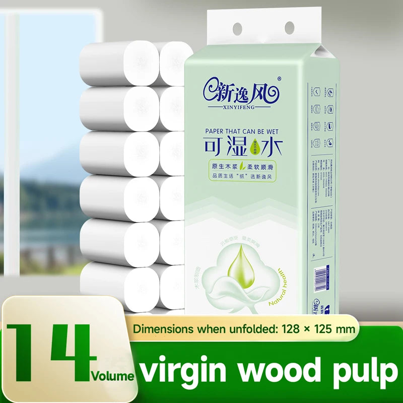 14 Rolls of Household Paper Towels on Behalf of the Roll Paper Five Layers of Thickened Core Roll Toilet Paper Toilet Paper