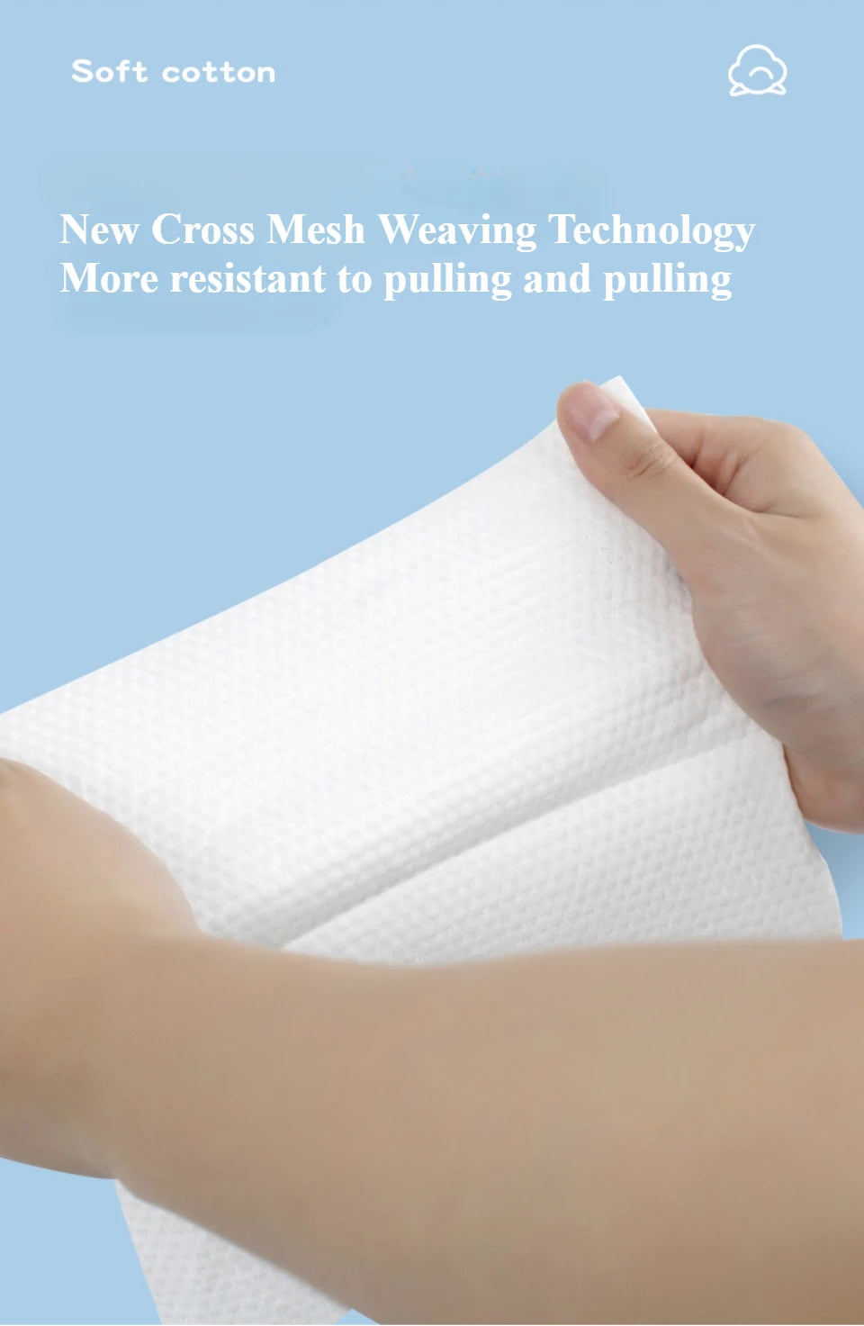 Disposable pure cotton facial tissue, extracted facial tissue paper, used to wipe the face and wash the face
