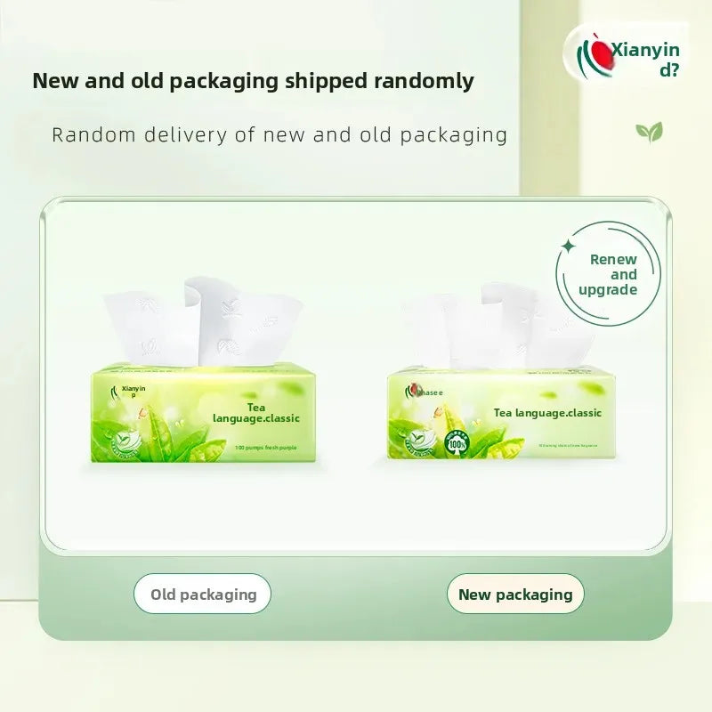 Classic Heart to Heart Tea Language 3 Layer 100 Sheets Large Pack Tissue Paper Home Use Napkins Fragrant Flexible Tissue