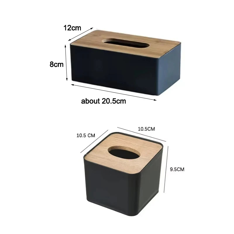 Tissue Box Table Napkin Rings Tissue Case Paper Box Container Bamboo Cover Solid Wood Storage Box Home Tissue Box Holder