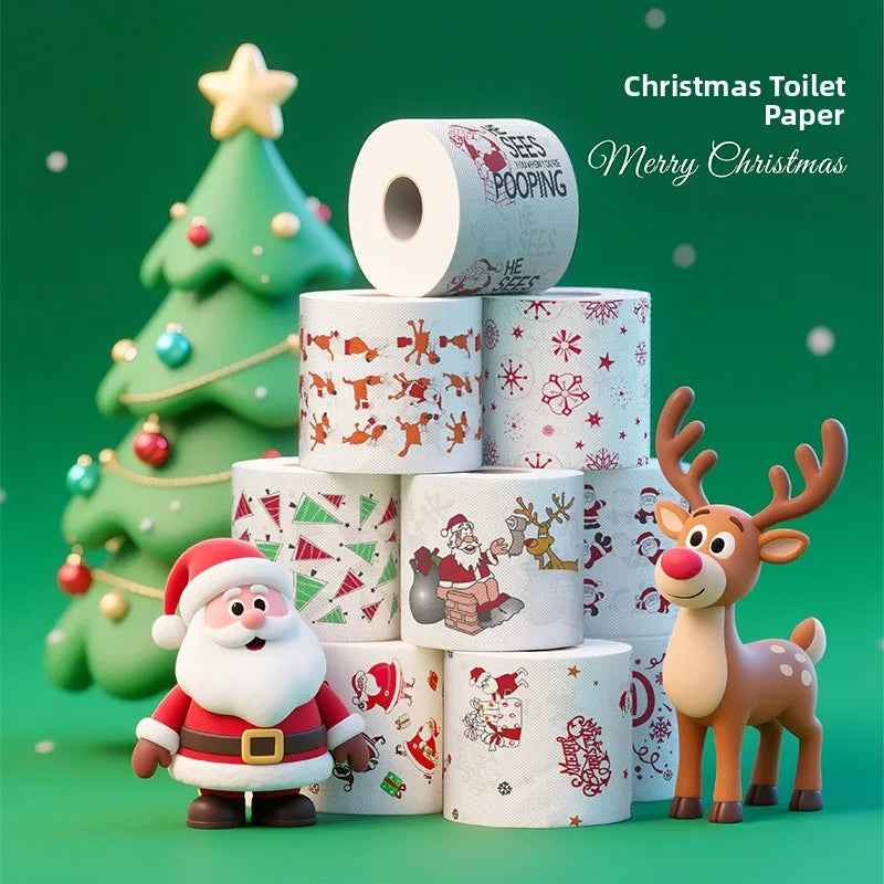 Christmas Print Colored Toilet Paper Roll Large Quantity Hygienic Paper Towels Bulk Shipping Home Direct Straightening