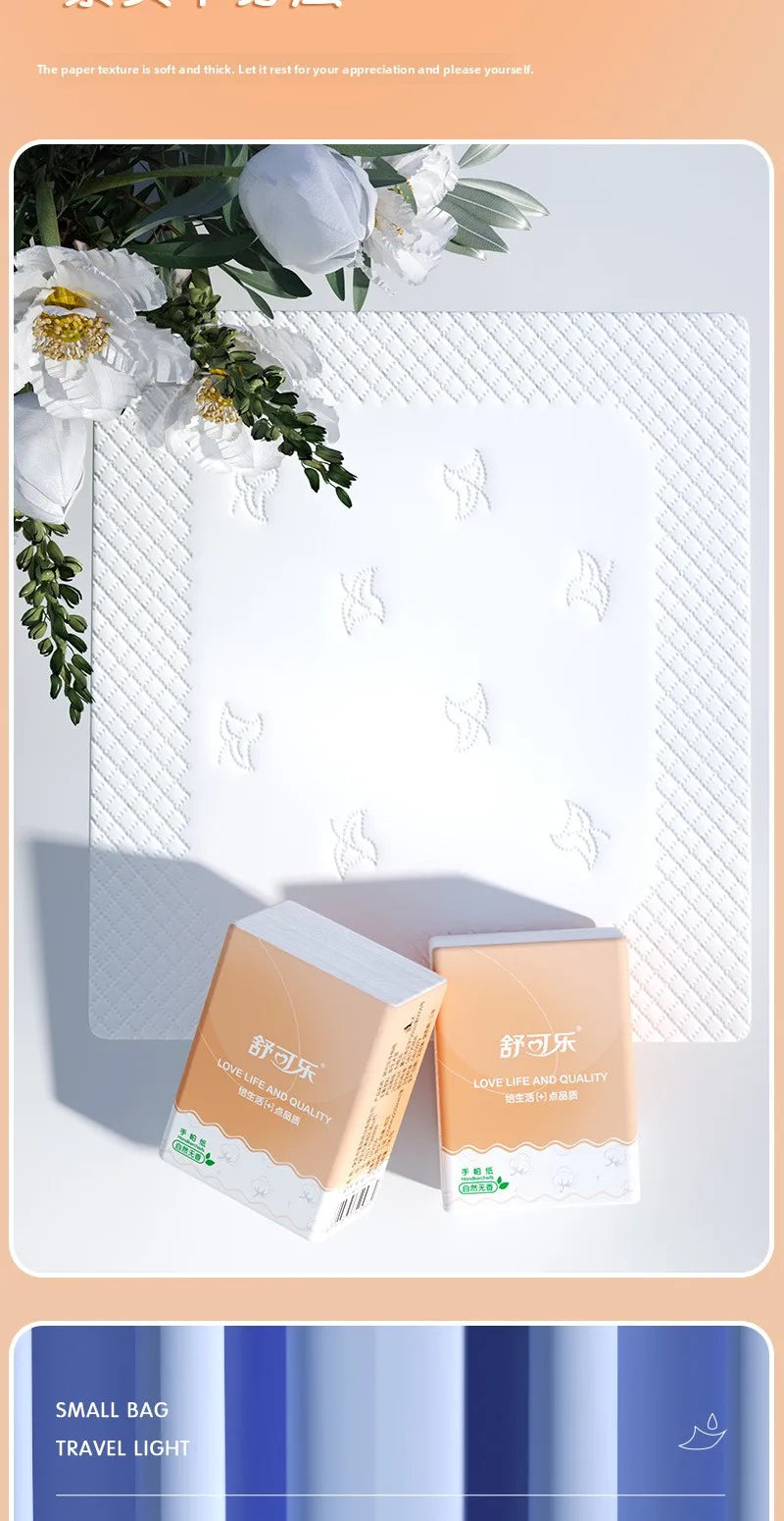 Portable Handkerchief Paper, 10-100 Small Bags, 3 Layers, 7 Pieces/small Bag, Portable Facial Tissue Paper, Napkin Toilet Paper