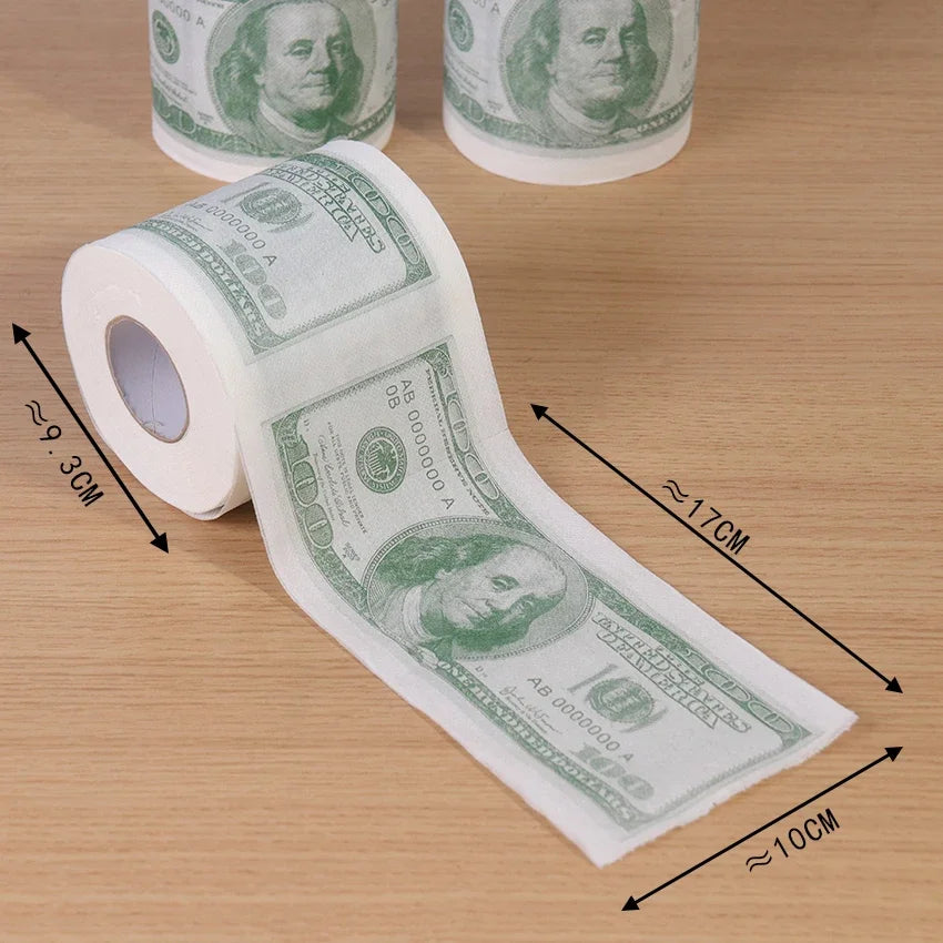 1 Roll Home Supplies Wood Pulp One Hundred Dollars Printed Rolling Paper Funny Toilet Paper Humor Toilet Paper Novelty Gift