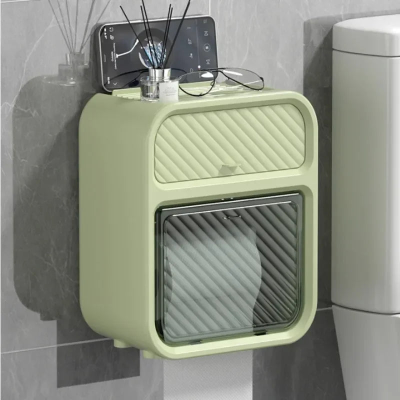New HOT Toilet toilet carton Wall-mounted tissue box No punching Waterproof toilet paper Roll paper rack