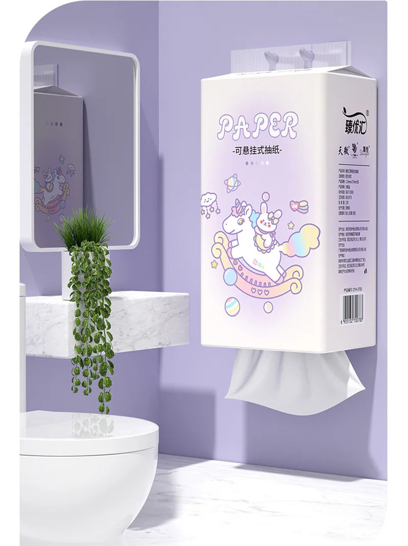 Home Wall Hanging Easy To Use Tissue 4 Layer 175 Sheets 1 Big Bag Save Space Home Pumping Paper Cute Decorate Toilet Paper