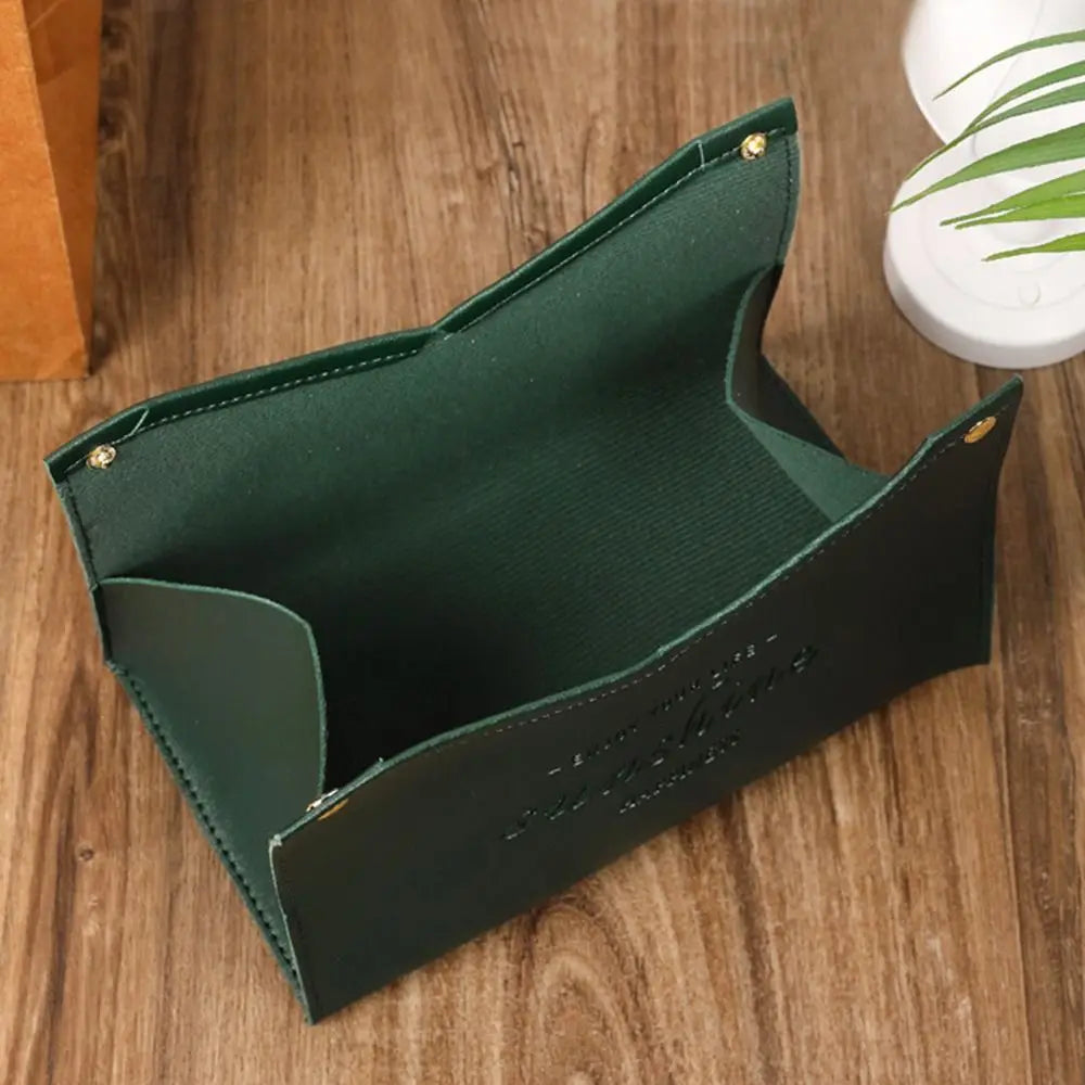 Tissue Box Holder Home Living Room Coffee Table Desktop Simple Napkin Box Kitchen Storage Paper Box PU Leather Organizers