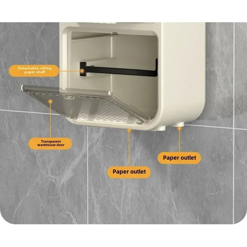 New HOT Toilet toilet carton Wall-mounted tissue box No punching Waterproof toilet paper Roll paper rack