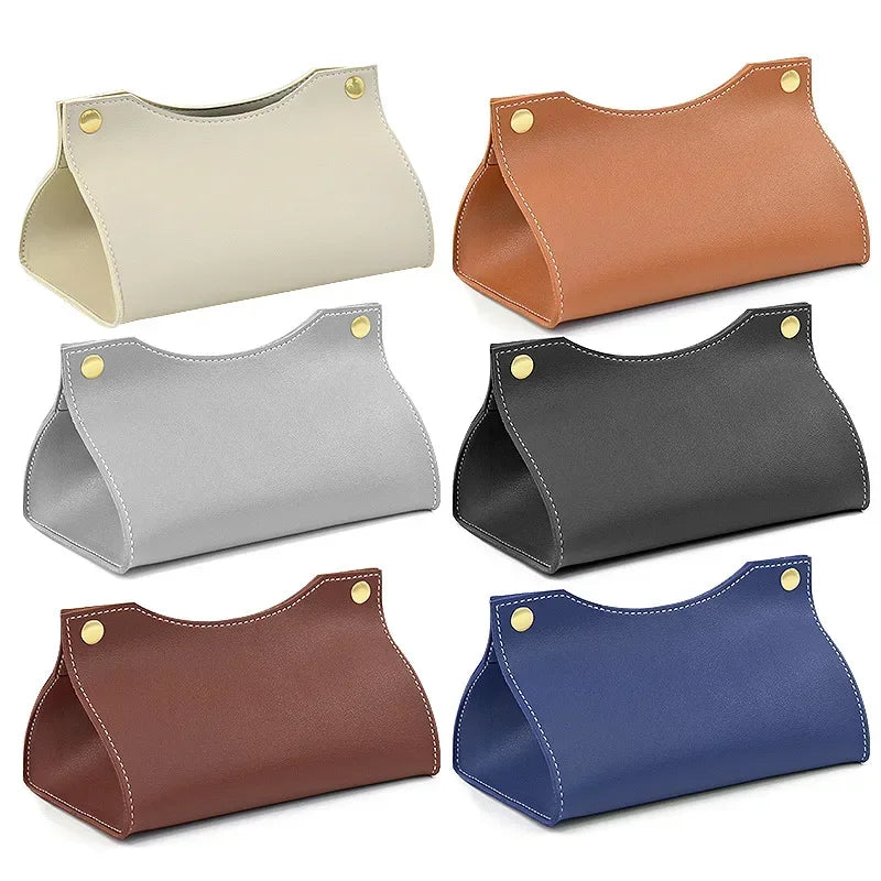 Pu Leather Tissue Box Cover Holder Car Living Room Bedroom Decoration Kitchen Desktop Nordic Home Napkin Holder Large Storage