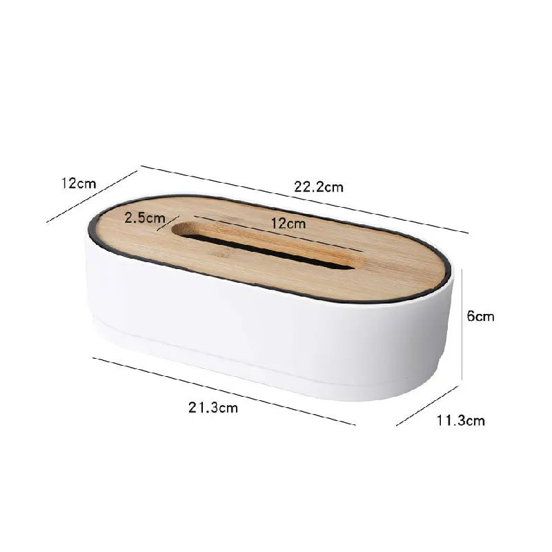 Bamboo Tissue Box Holder Cover Toilet Paper Storage Dispenser Handmade Bathroom Living Room Vanity Napkin Organizer Case