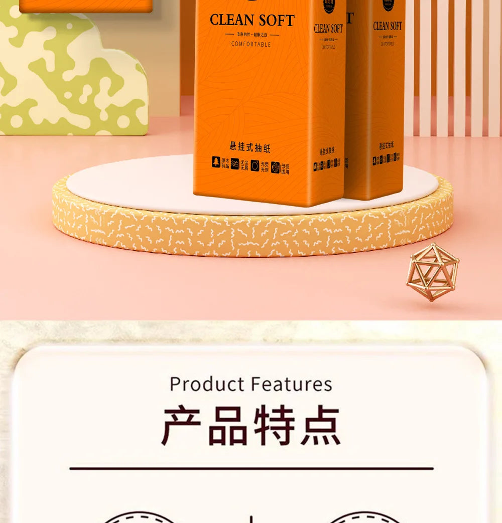 Household affordable package pumping paper, wall hanging paper towels, stockpiling toilet paper, bottom pumping paper, hanging e