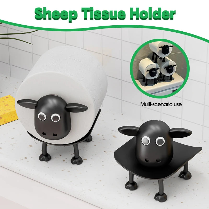 New Cute Sheep Shape Toilet Paper Holder Stand, Free Standing Animal Tissue Rack Storage for Bathroom Bedroom Decor, Funny Decor