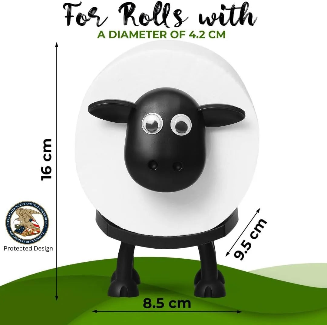 New Cute Sheep Shape Toilet Paper Holder Stand, Free Standing Animal Tissue Rack Storage for Bathroom Bedroom Decor, Funny Decor