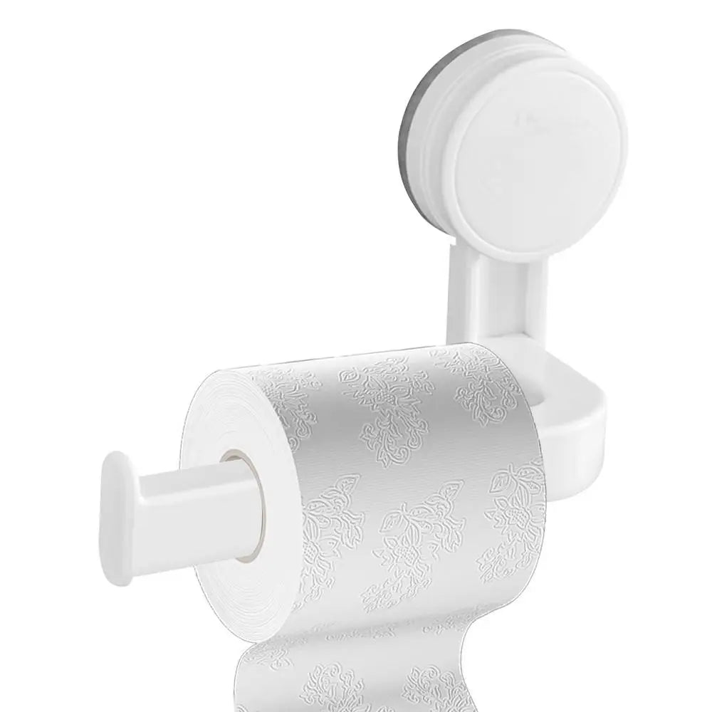 Toilet Paper Holder Suction Multi-Purpose Suction Toilet Paper Bracket Stick-On Bathroom Tissue Holder with Thickened Design