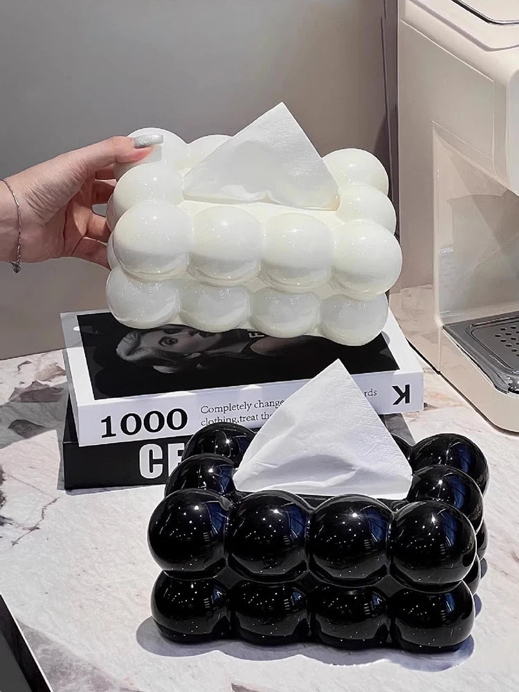 High Aesthetic Tissue Box, Home Living Room, High-End Tissue Storage, Paper Box, Cream Style Napkin Box