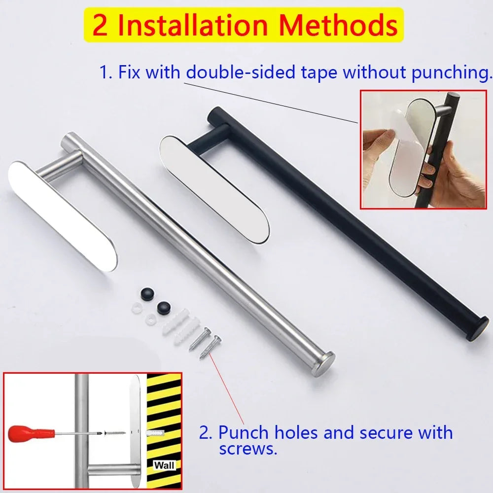 1PCS Kitchen Paper Towel Holder Toilet Paper Holder Adhesive Tissue Rack Napkin Dispenser Cabinet Storage Bathroom Accessories