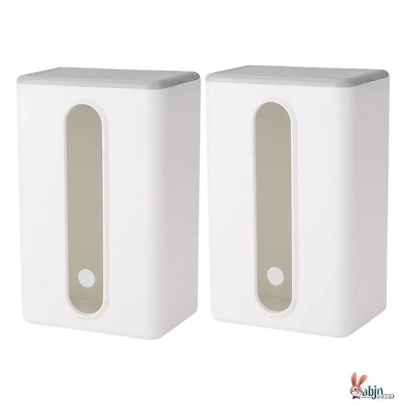 Wall-Mounted Tissue Box Kitchen Home Use Napkin Holder Storage Box Drop-In No-Punching Required Simple Rectangular Plastic De...
