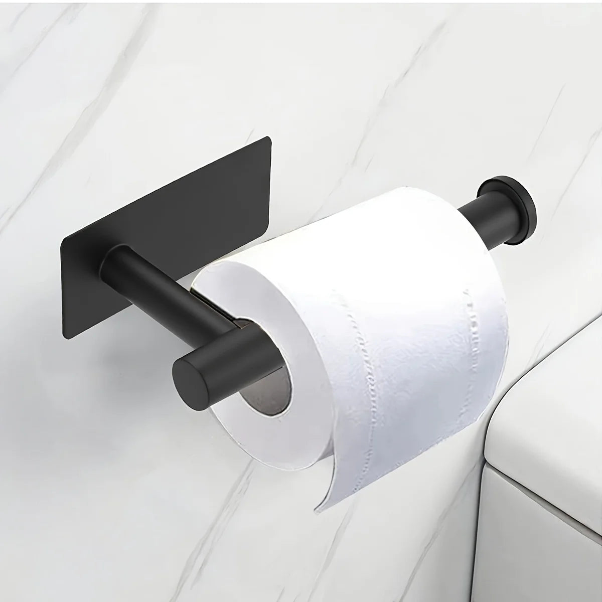 Heavy Duty Stainless Steel Toilet Paper Holder, Self-Adhesive No-Drill Wall Mount, Brushed Finish Bathroom Tissue Roll Dispenser