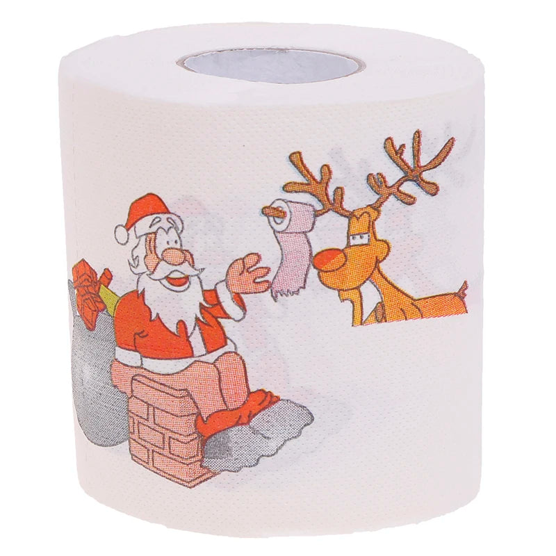 Christmas Table Napkin Home Santa Claus Bath Toilet Roll Paper Xmas Decor Tissue
