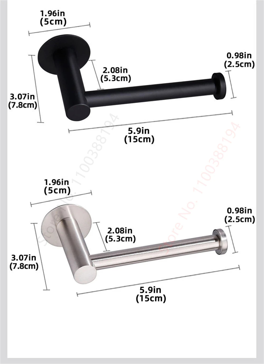 Adhesive Toilet Roll Paper Holder Organizer Wall Mount Storage Stand Kitchen Bathroom No Drill Tissue Towel Dispenser Stainless