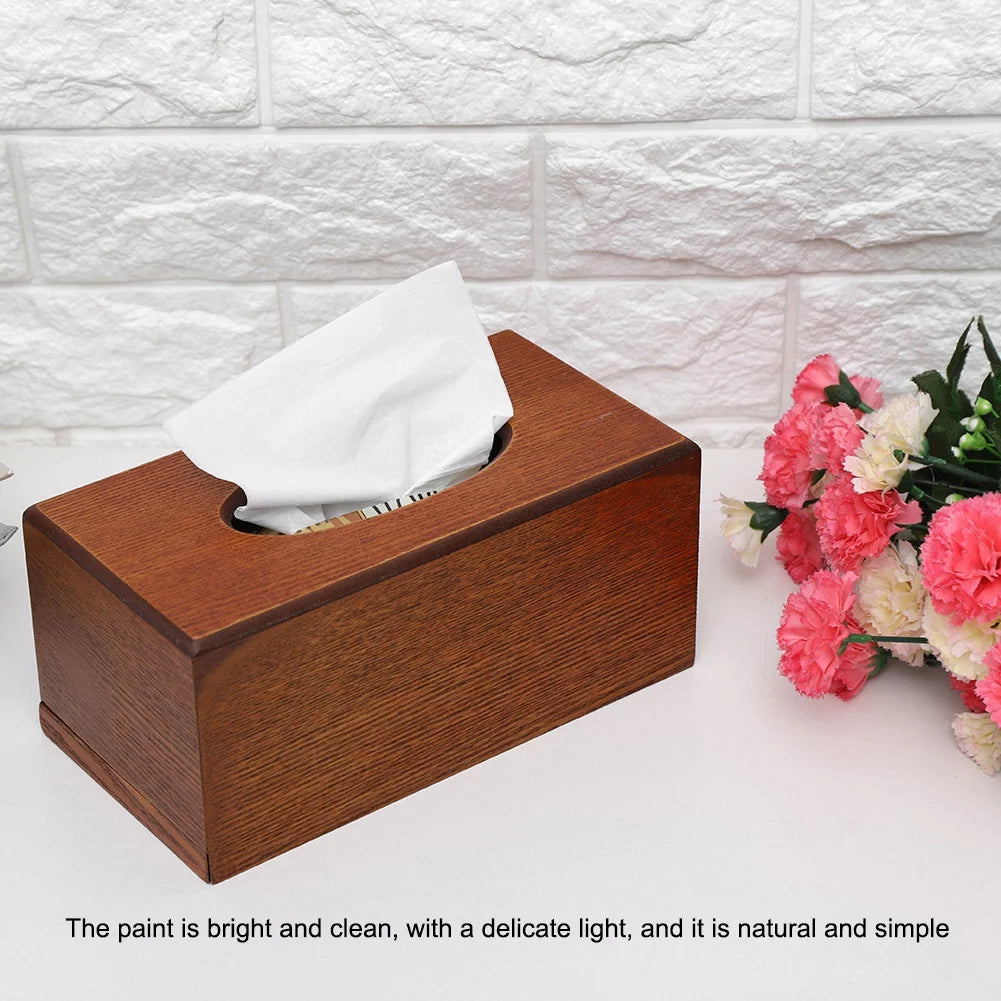 Tissue Box Napkin Holder Case Paper Box Container Elegance Wood Storage Box Hotel Home Decoration Bedroom Kitchen Accessories