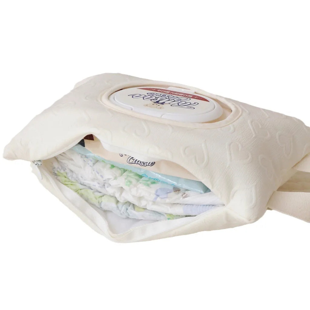 Baby Stroller Heart Wet Wipes Case Extraction Tissue Box Travel Car Portable Handheld Storage Bag Newborn Hanging Bag for Cart
