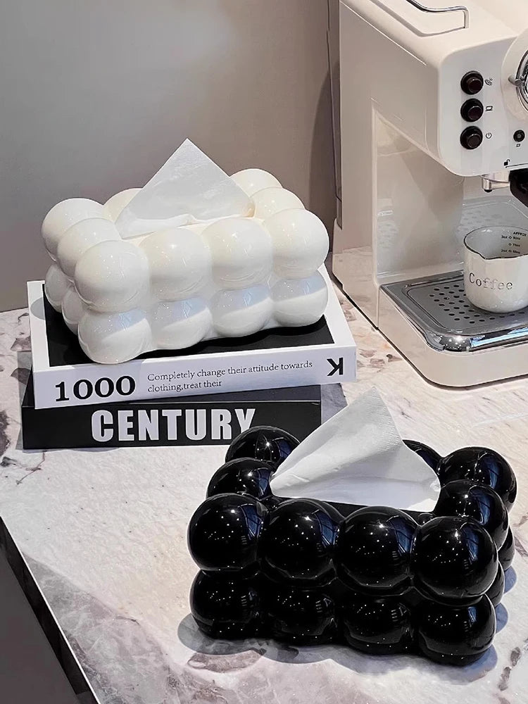 High Aesthetic Tissue Box, Home Living Room, High-End Tissue Storage, Paper Box, Cream Style Napkin Box