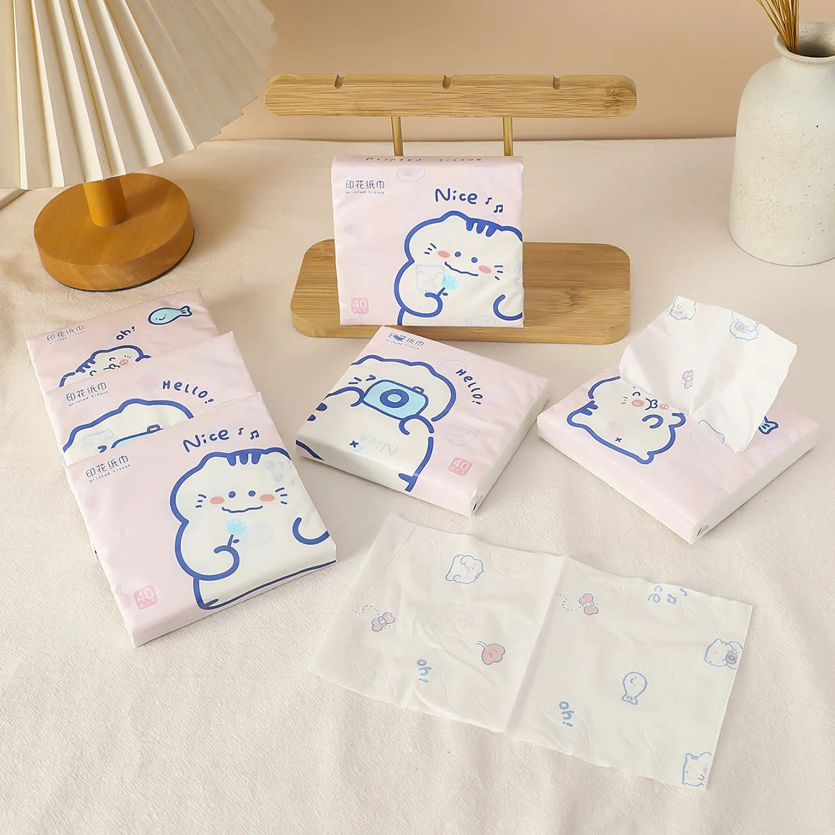 3 packs thickened cartoon printed facial tissue small pack convenient paper towels handkerchief napkins household goods