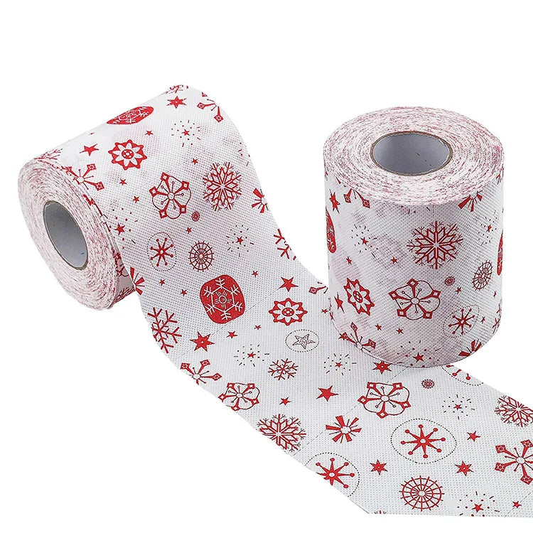 Toilet Paper Christmas Pattern Series Roll Paper Santa Claus Reindeer Hygienic Paper Creative Toilet Papers Rolls Funny Napkins