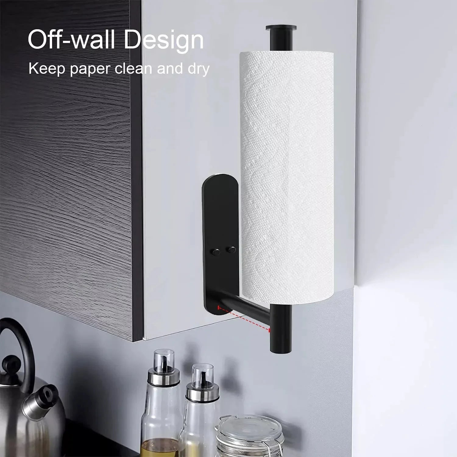 1PCS Kitchen Paper Towel Holder Toilet Paper Holder Adhesive Tissue Rack Napkin Dispenser Cabinet Storage Bathroom Accessories