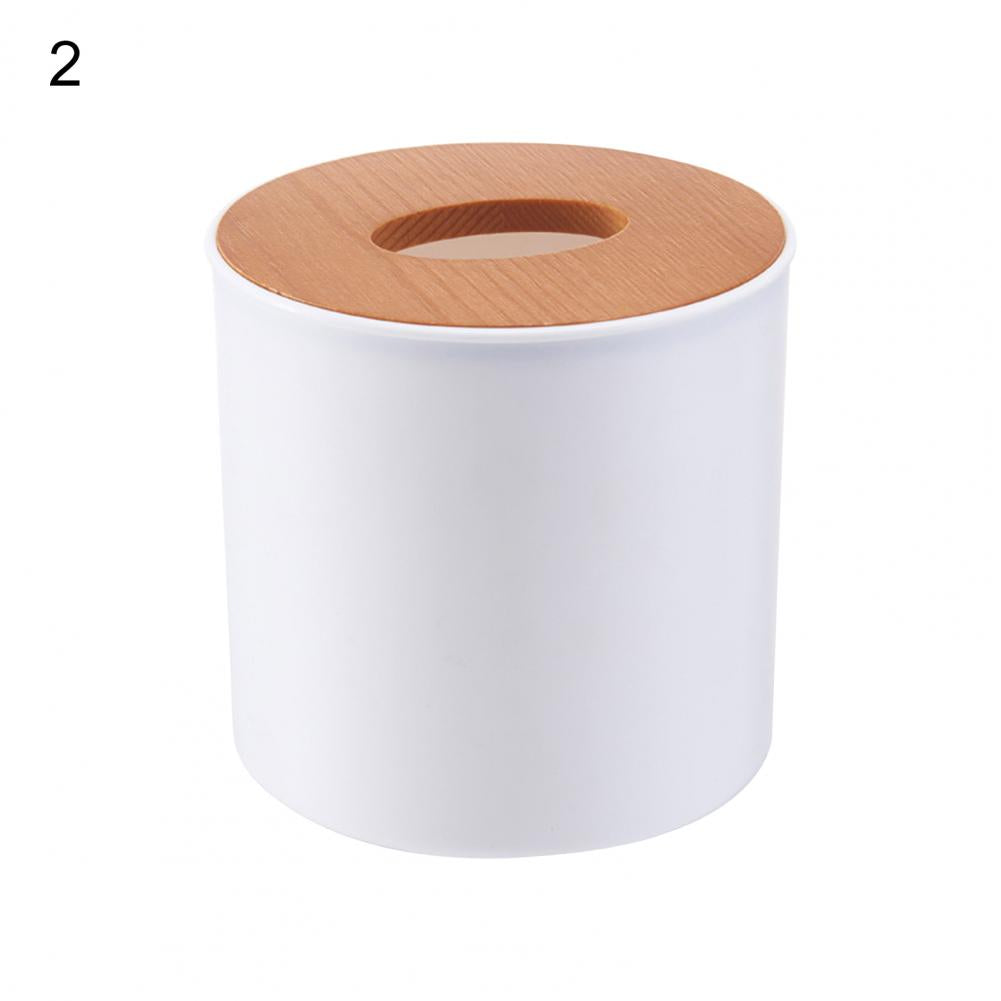 Plastic Tissue Box Wooden Lid Square Napkin Holder Container Wet Tissue Paper Dispenser Case Modern Home Car Organizer