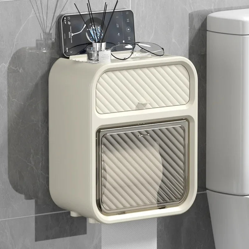 New HOT Toilet toilet carton Wall-mounted tissue box No punching Waterproof toilet paper Roll paper rack