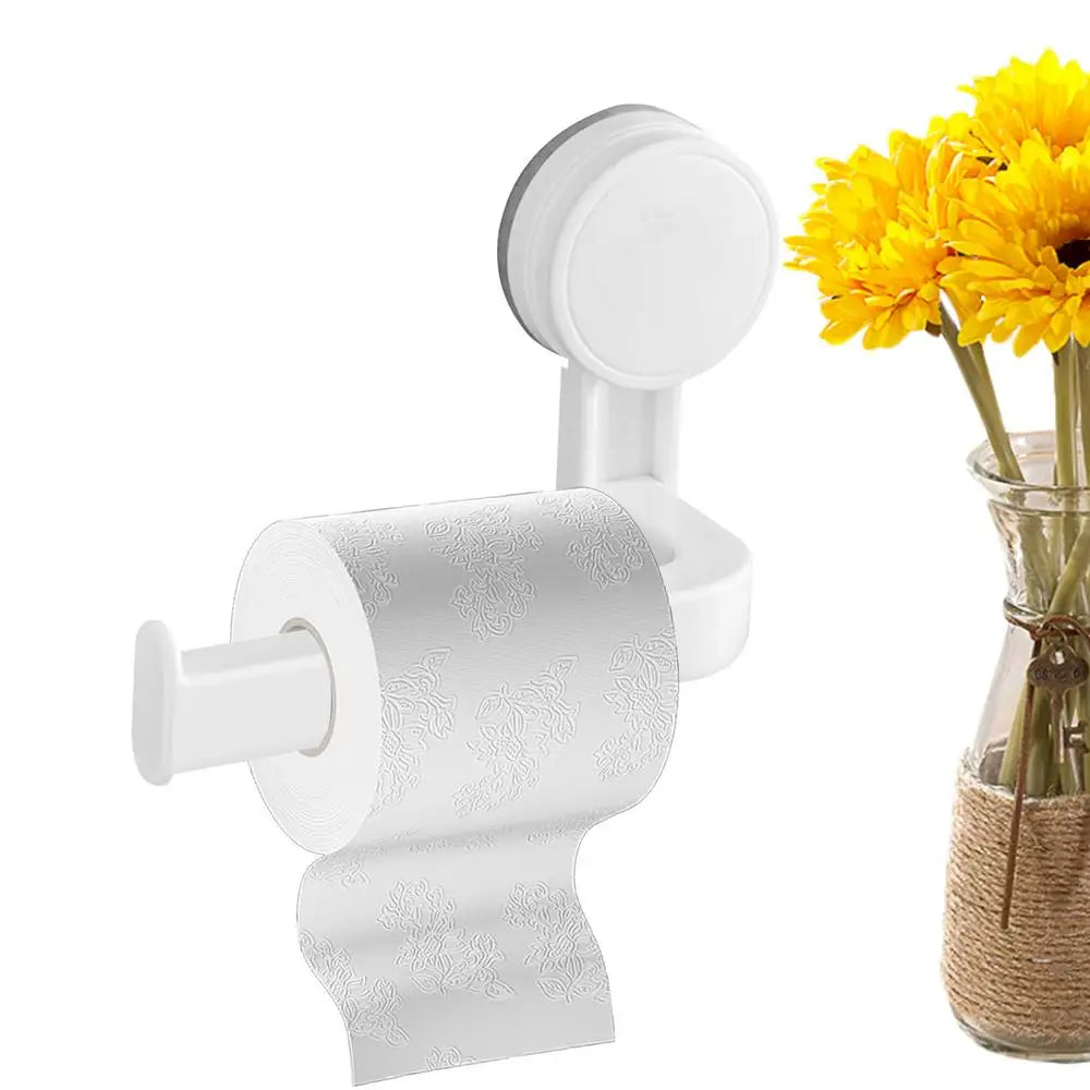 Toilet Paper Holder Suction Multi-Purpose Suction Toilet Paper Bracket Stick-On Bathroom Tissue Holder with Thickened Design