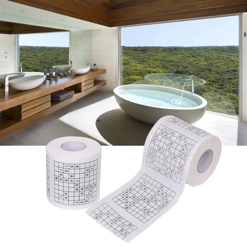 2021 New Durable Sudoku Printed Tissue Paper Toilet Roll Paper Good Puzzle Game