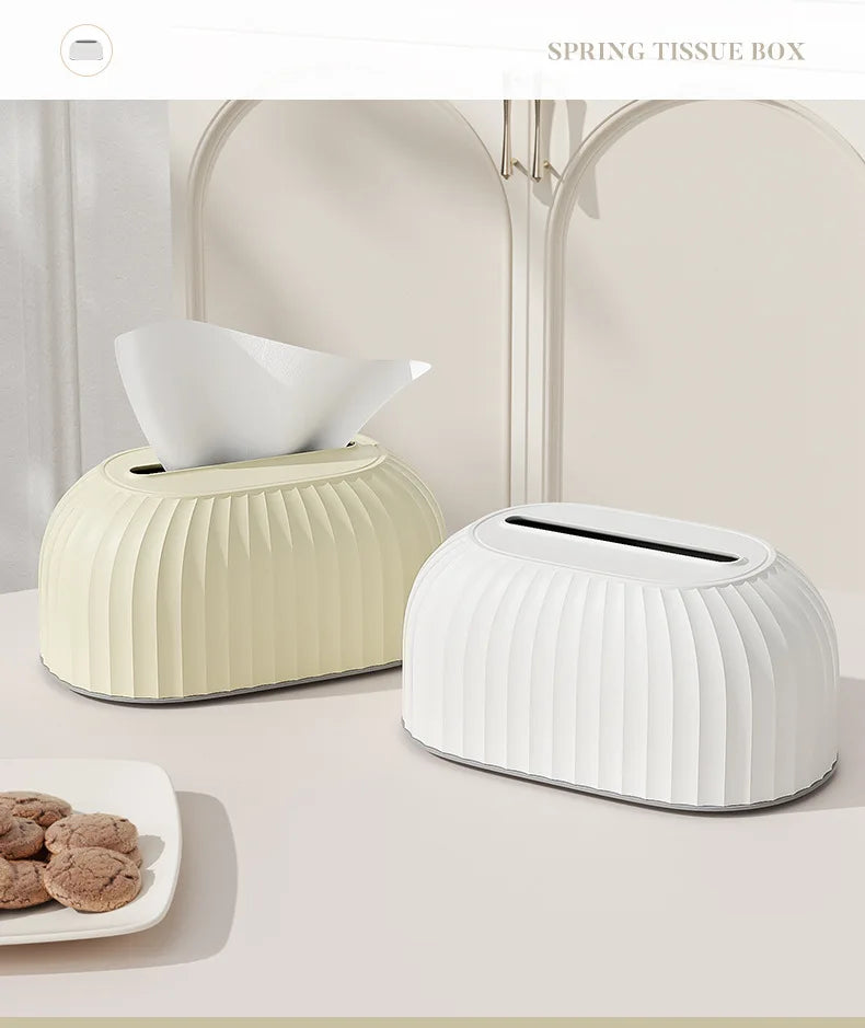 Creative Tissue Box with Spring Creative Scandinavian Simple Drawer Box Living Room Coffee Table Tissue Box Desktop Drawer Box