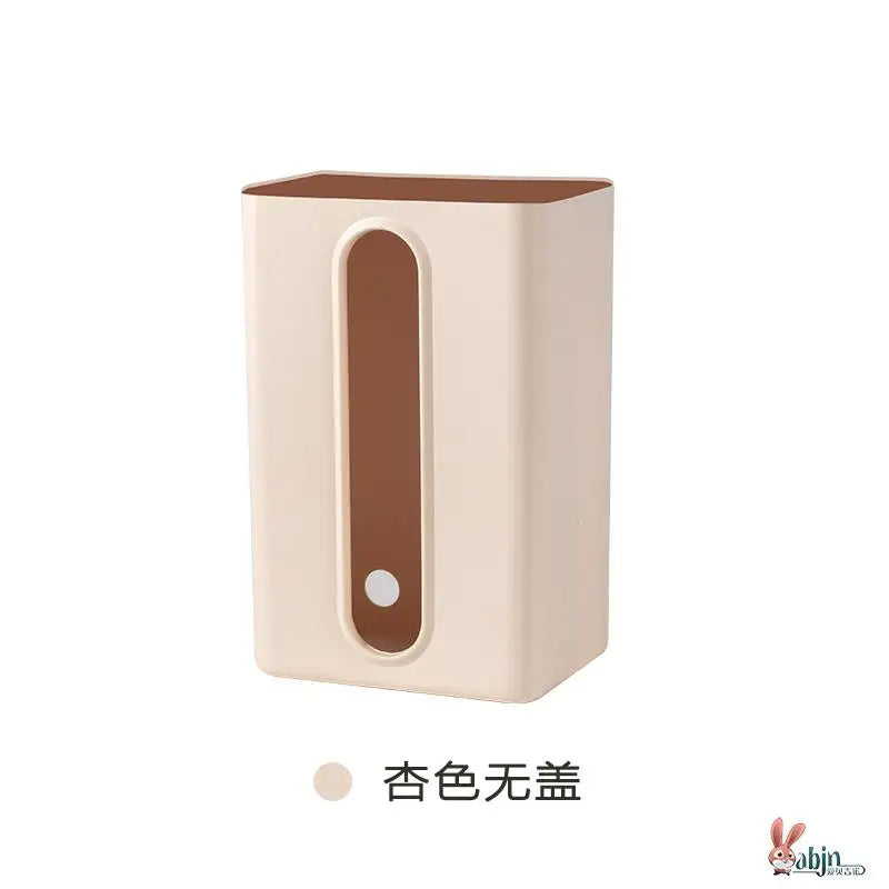 Wall-Mounted Tissue Box Kitchen Home Use Napkin Holder Storage Box Drop-In No-Punching Required Simple Rectangular Plastic De...