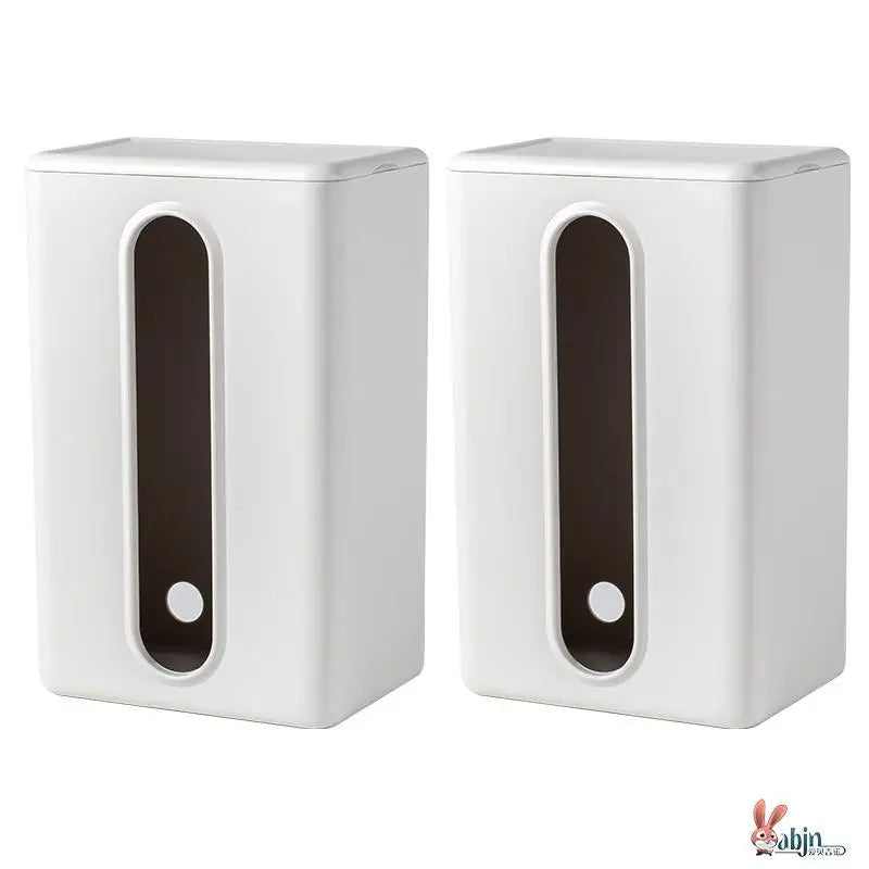Wall-Mounted Tissue Box Kitchen Home Use Napkin Holder Storage Box Drop-In No-Punching Required Simple Rectangular Plastic De...