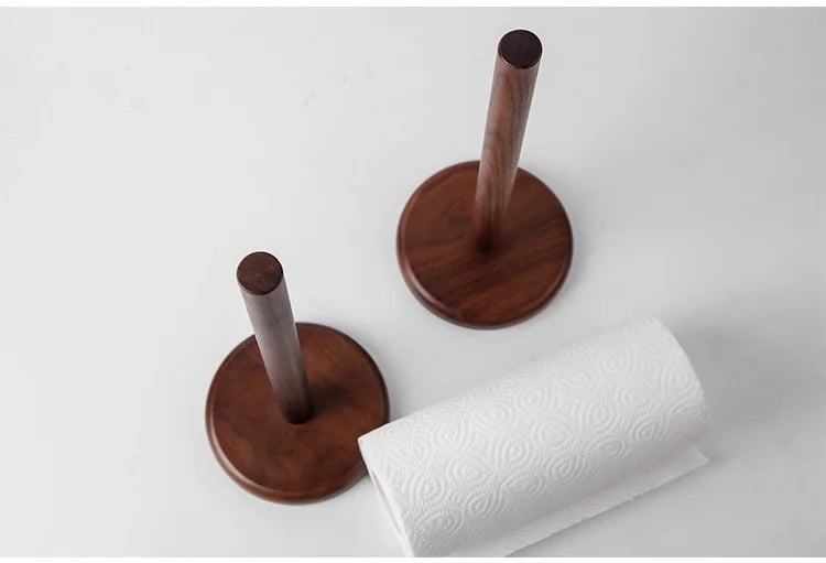 HeMe Black walnut simple solid wood kitchen dining table tissue rack household roll paper rack kitchen tissue storage rack