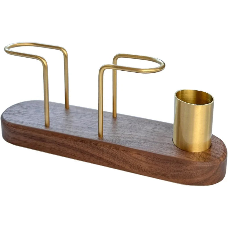 HeMu-Tooth Swab Tube Tissue Holder, Black Walnut, Minimalist Dining Table Tissue Storage Rack, Restaurant Coffee Shop Paper Box