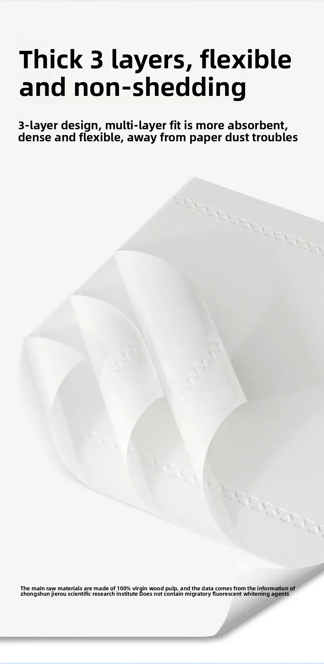 Jie Rou Camellia 3 Layers 100 Sheets Box Tissue Paper Facial Hygiene Paper Large Box Bulk Toilet Paper from Mainland China