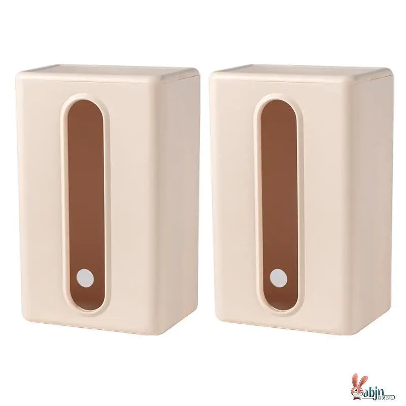 Wall-Mounted Tissue Box Kitchen Home Use Napkin Holder Storage Box Drop-In No-Punching Required Simple Rectangular Plastic De...