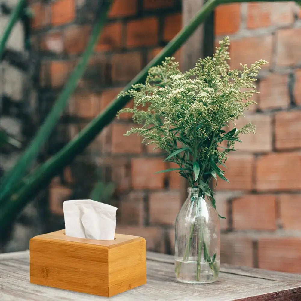 Bamboo And Wood Tissue Box Advertising Box Paper Drawing Box Home Storage Box Restaurant Paper Drawing Box Home Storage Box