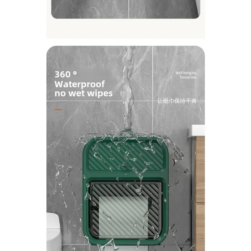 New HOT Toilet toilet carton Wall-mounted tissue box No punching Waterproof toilet paper Roll paper rack