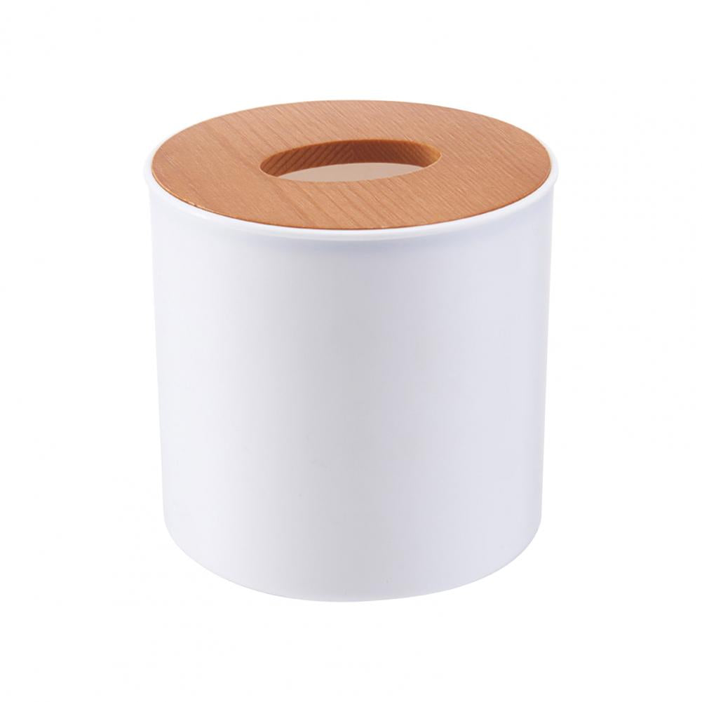 Plastic Tissue Box Wooden Lid Square Napkin Holder Container Wet Tissue Paper Dispenser Case Modern Home Car Organizer