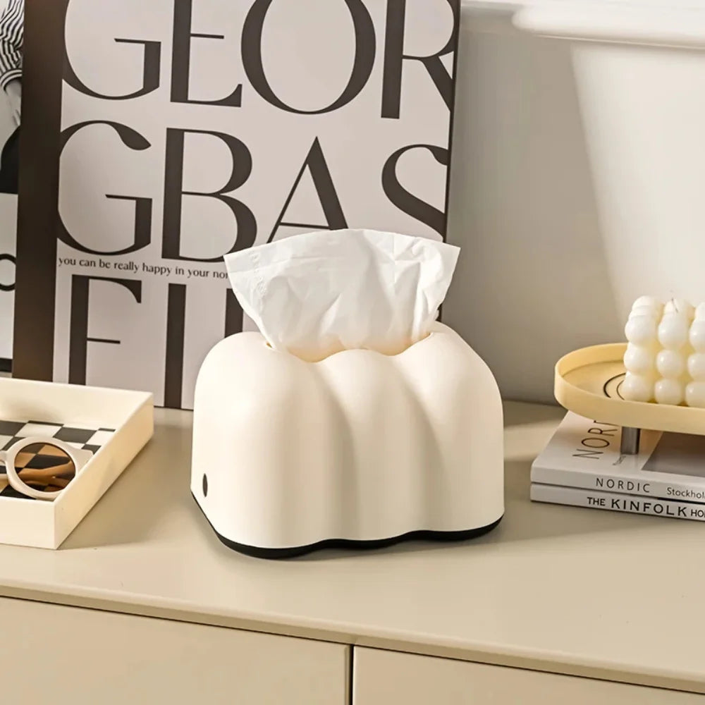 Cloud Creative Tissue Box Household Bathroom Paper Suction Box High-End Cream White Wall Mounted Paper Box