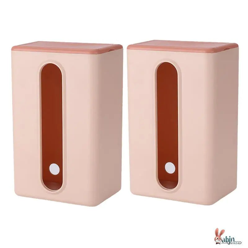Wall-Mounted Tissue Box Kitchen Home Use Napkin Holder Storage Box Drop-In No-Punching Required Simple Rectangular Plastic De...