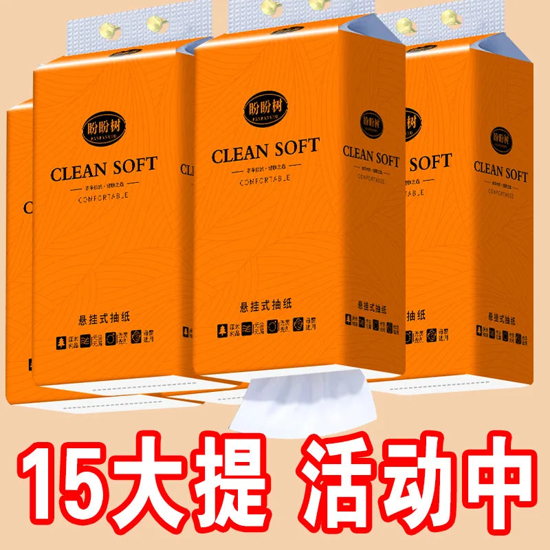 Household affordable package pumping paper, wall hanging paper towels, stockpiling toilet paper, bottom pumping paper, hanging e